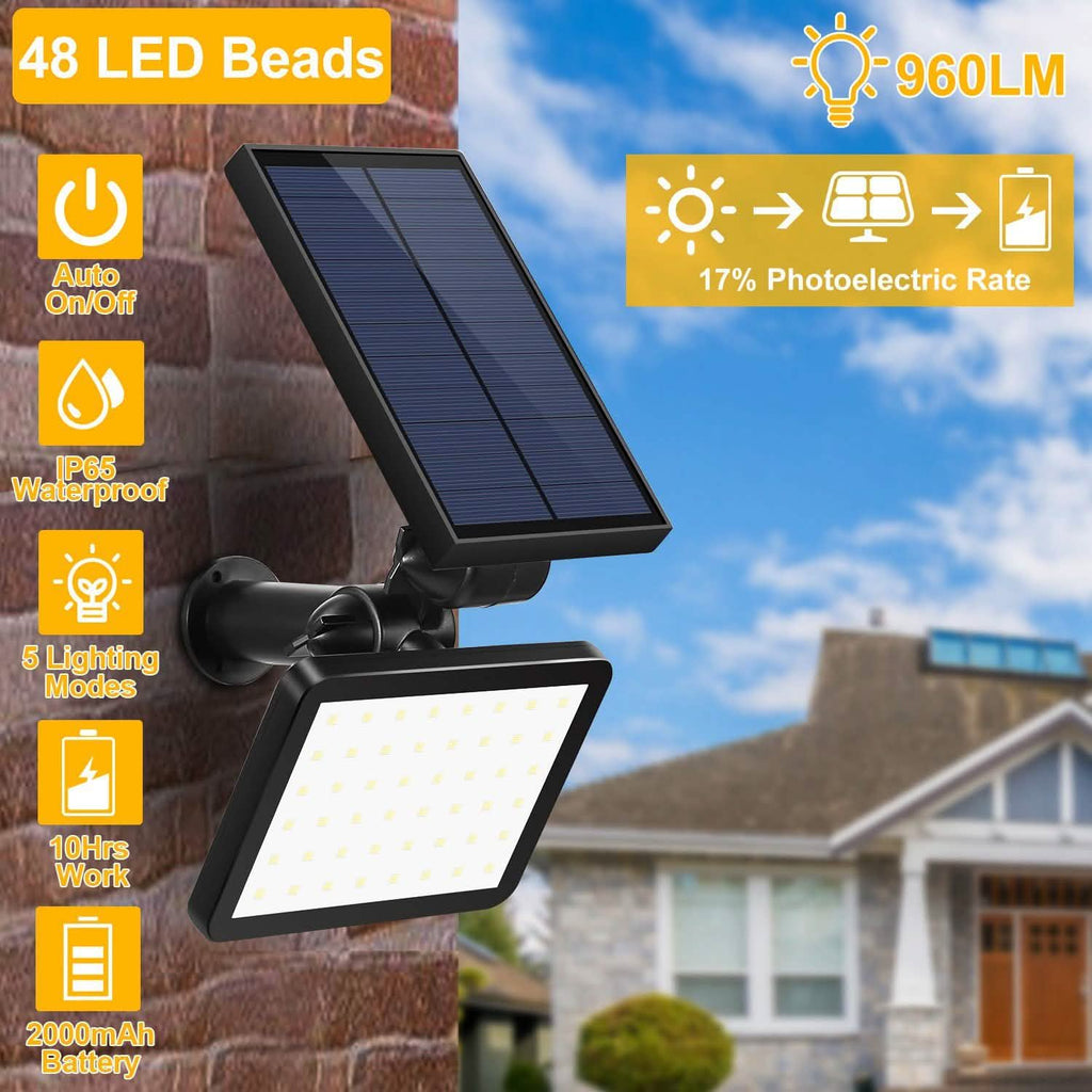 Projecteur solaire extérieur 48 LED
