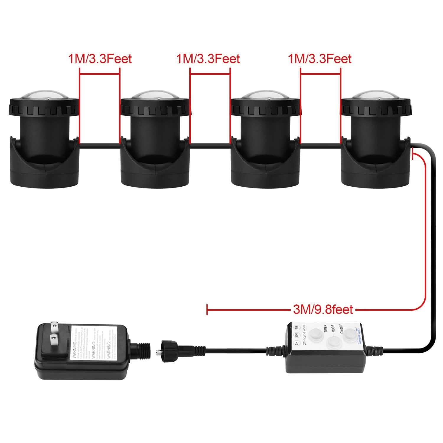 Projecteur sous-marin étanche 48 LED, Lampe submersible