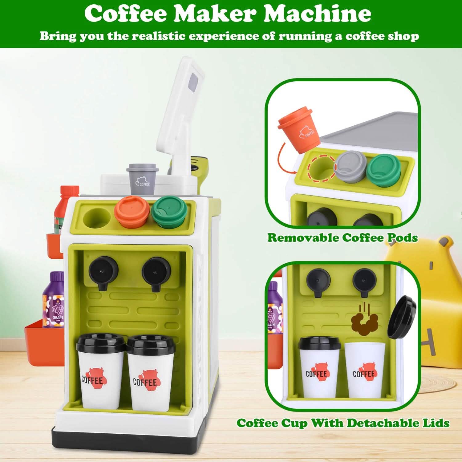 48-Piece: Pretend Cash Register Play Toy Set