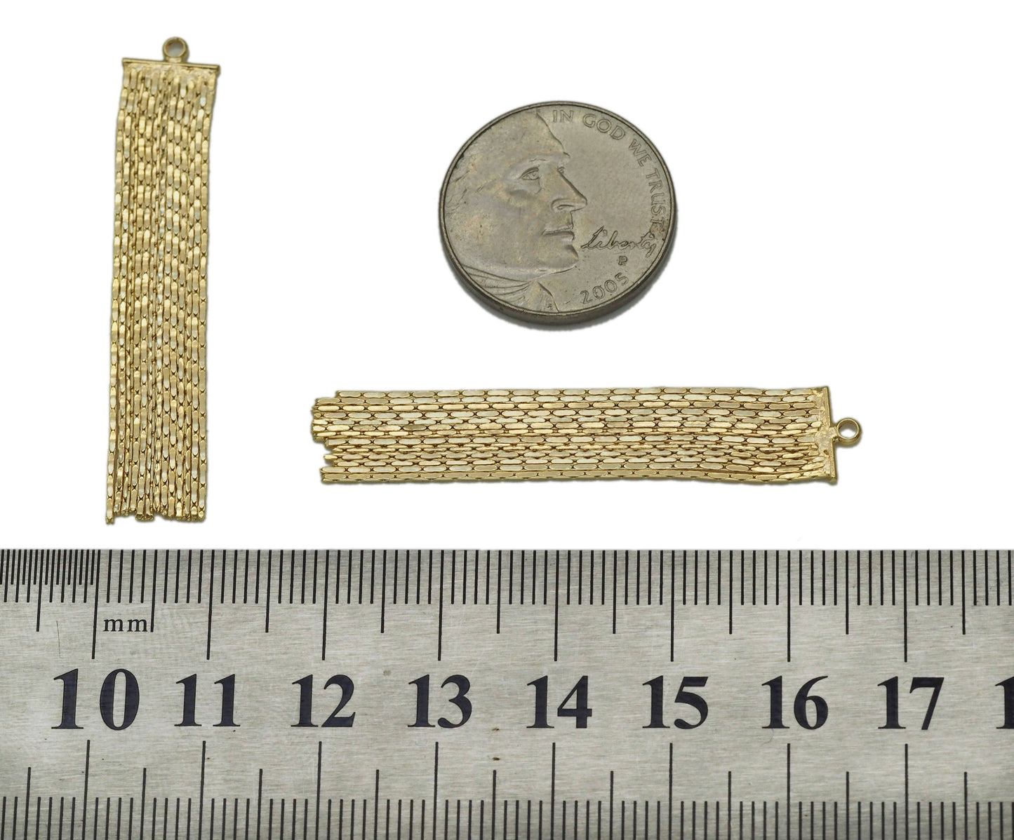 Gold Tassels Charm, Sku#ZX84