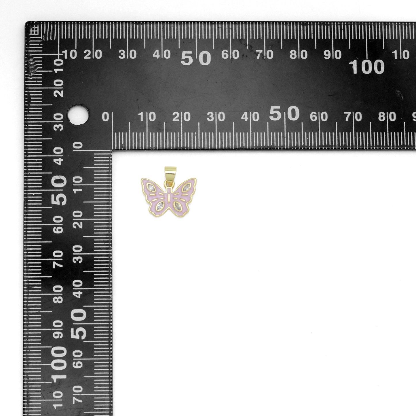 Pale Purple Pink Butterfly Charm Pendant, Sku#LK1065