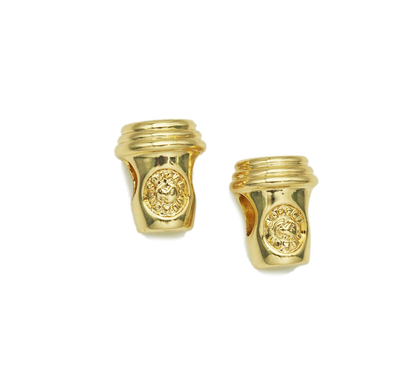 Coffe Cup Large Hole Charms, Sku#LD197