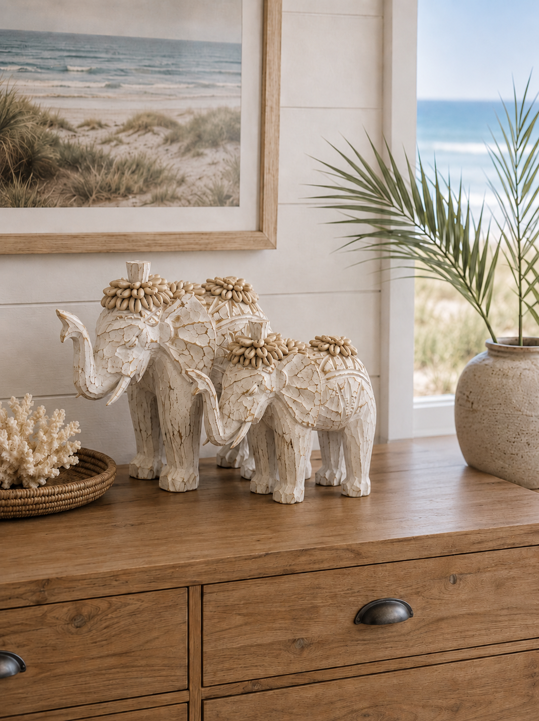 Elephant w/Shells Set/2pcs