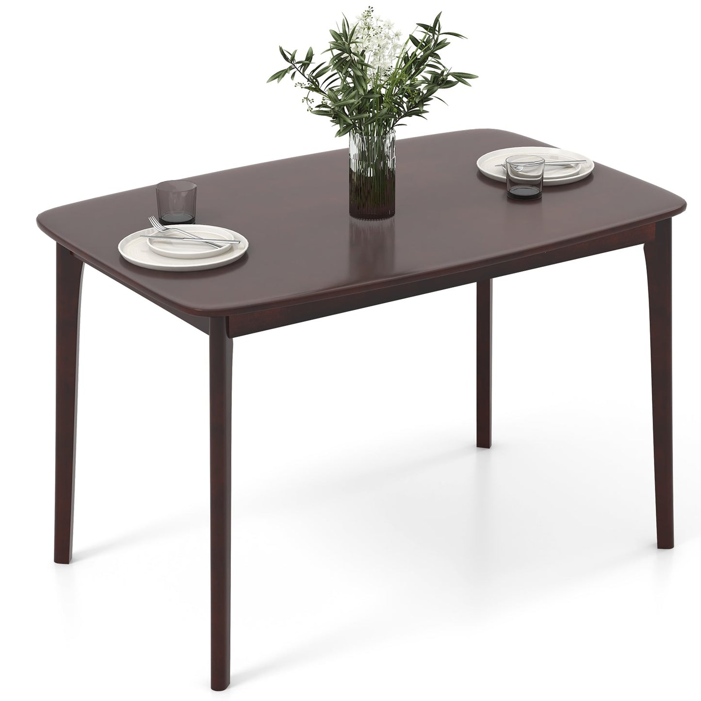 48 Inch Solid Wood Dining Table with Rubber Wood Supporting Legs for Kitchen Dining Room