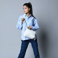Mini Quilted Crossbody Bag, White