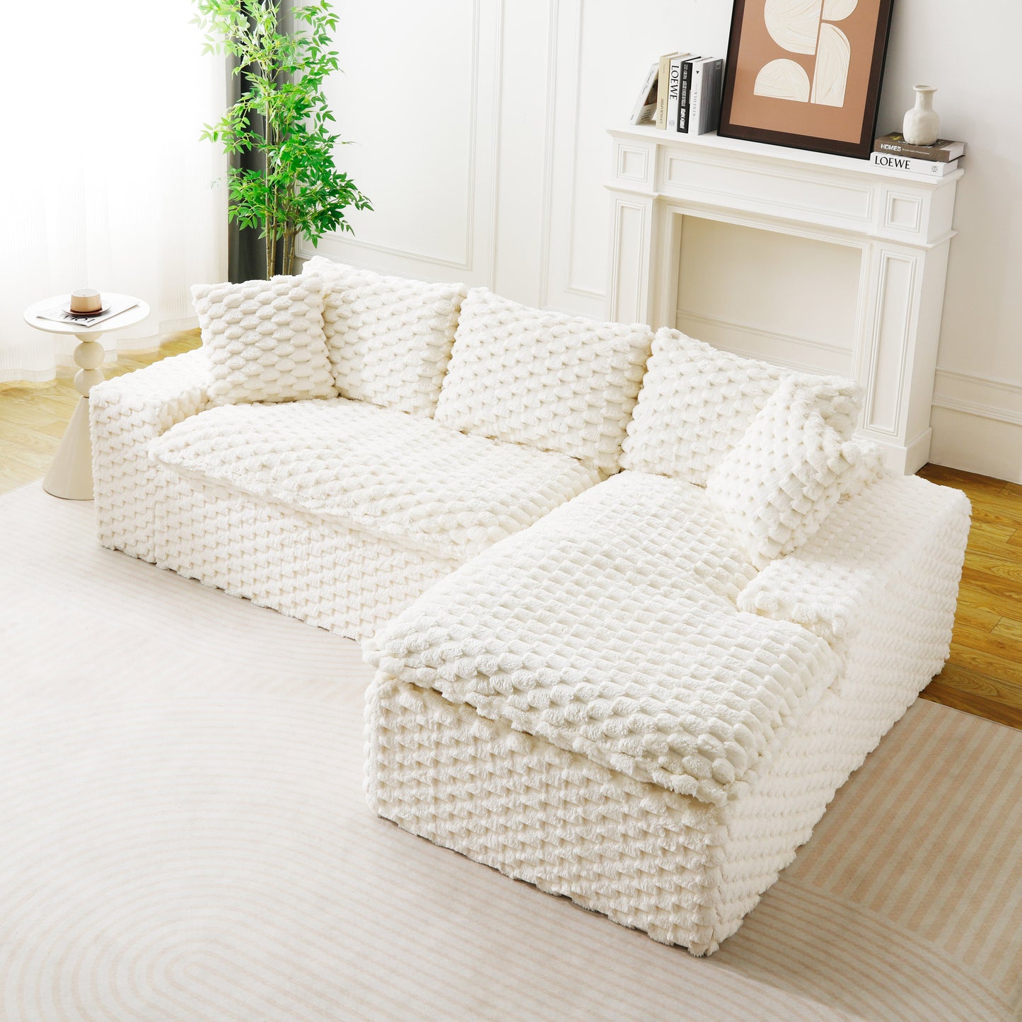 White Turtle Velvet Versatile Sofa