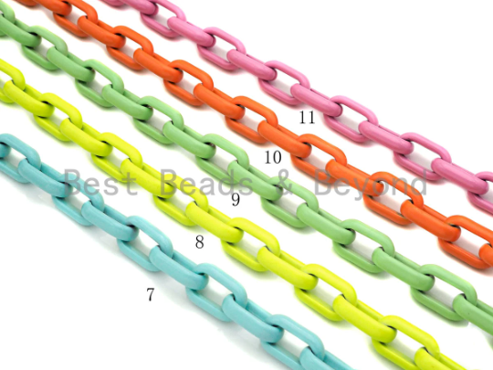 Enamel Chunky Oval link Chain, XL Enamel Oval link chain, E539