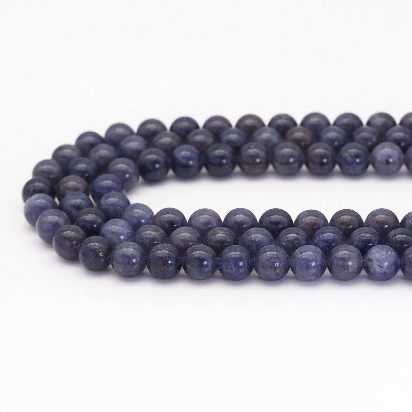 Genuine Iolite Round Smooth Beads, 8mm/10mm, Sku#U1681