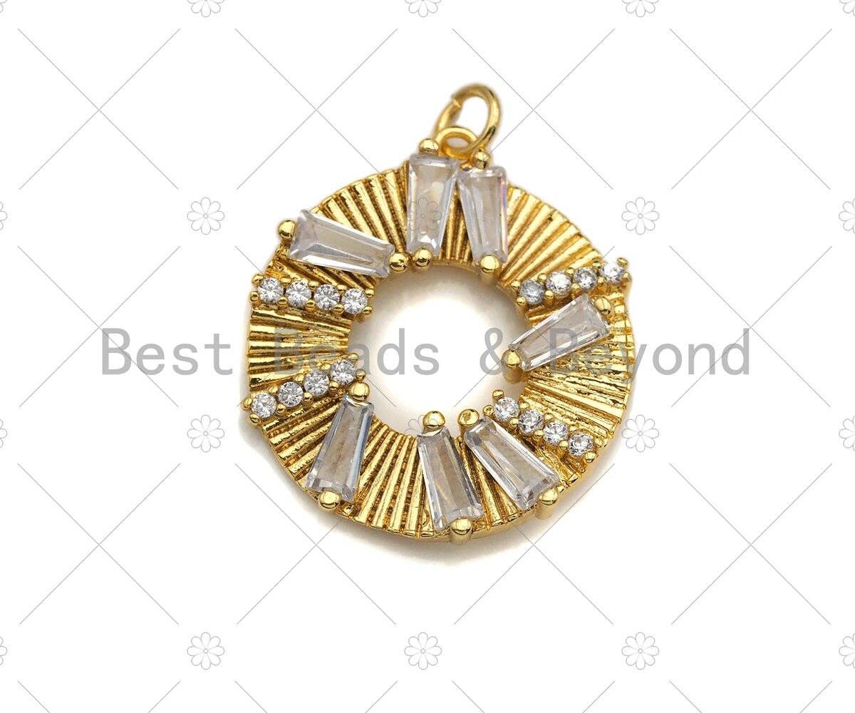 Gold Donghnut Charm/Pendant, Dainty Circular Ring Charms, Gold Charm, Gold Pendant, Necklace Charms, 23x26mm, Sku#LK100