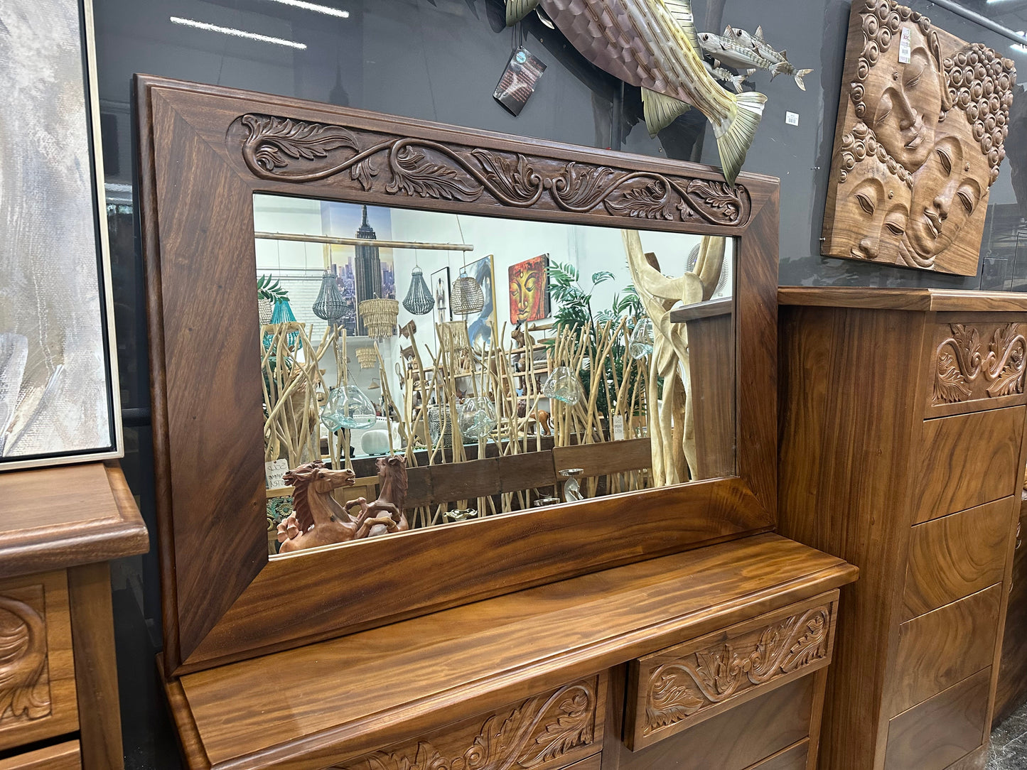 Balinese Carved Mirror