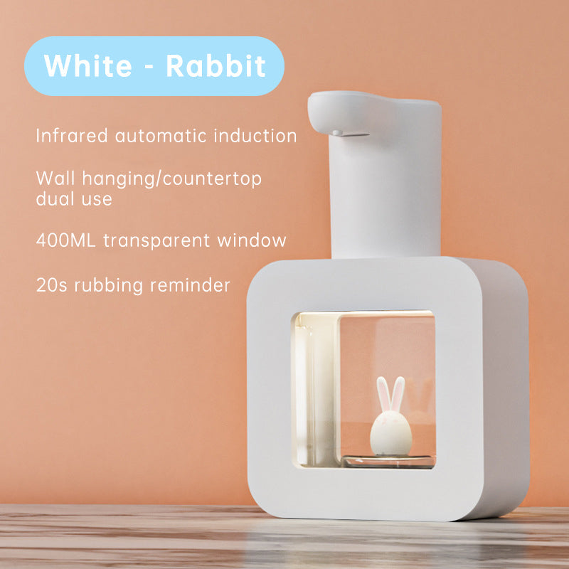 Cute Cat Rechargeable Touchless Automatic Soap Dispenser 400ml Kids foam Soap Dispenser with Night Light