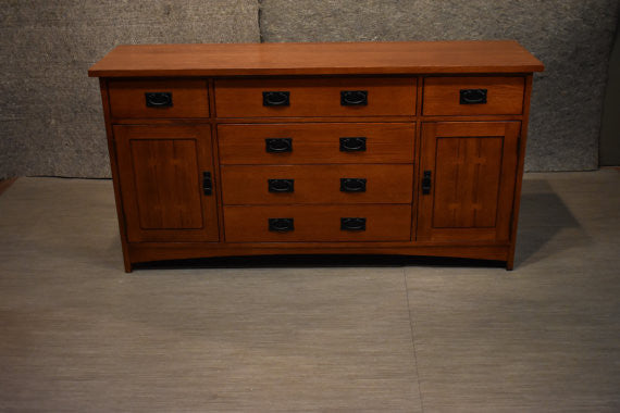Mission Quarter Sawn Oak 6 Drawer Sideboard - 62"