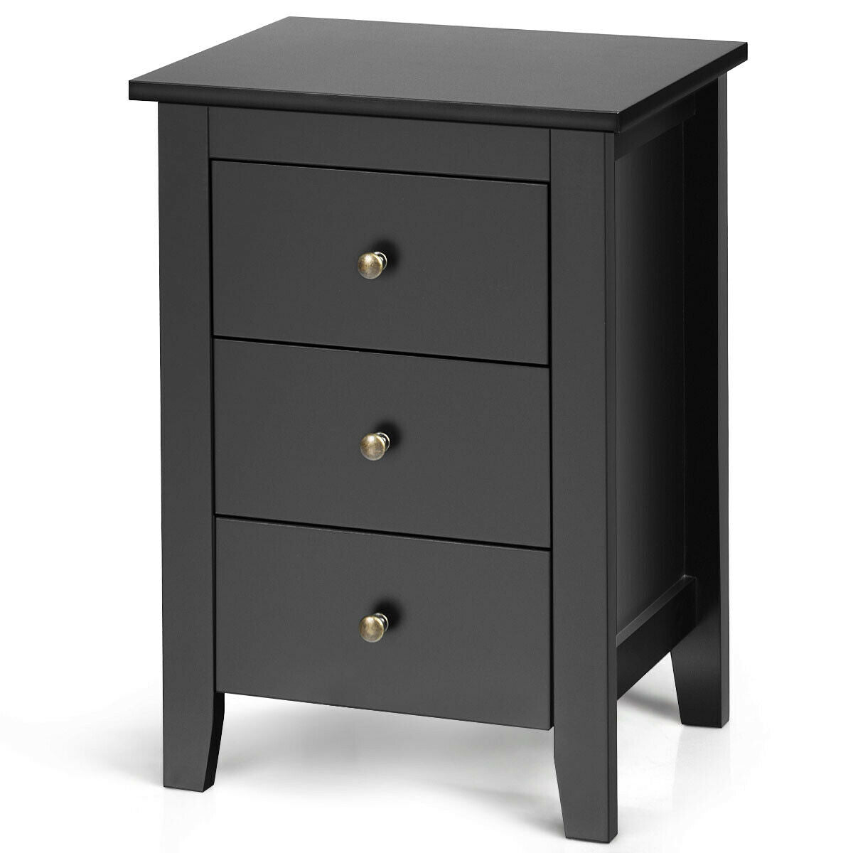 Set of 2 Nightstand End Beside Table Drawers