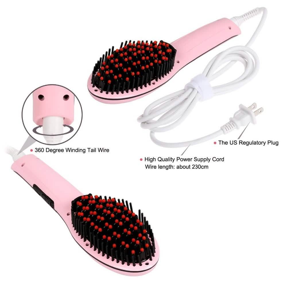 Detangling Hair Straightener Brush - Assorted Colors