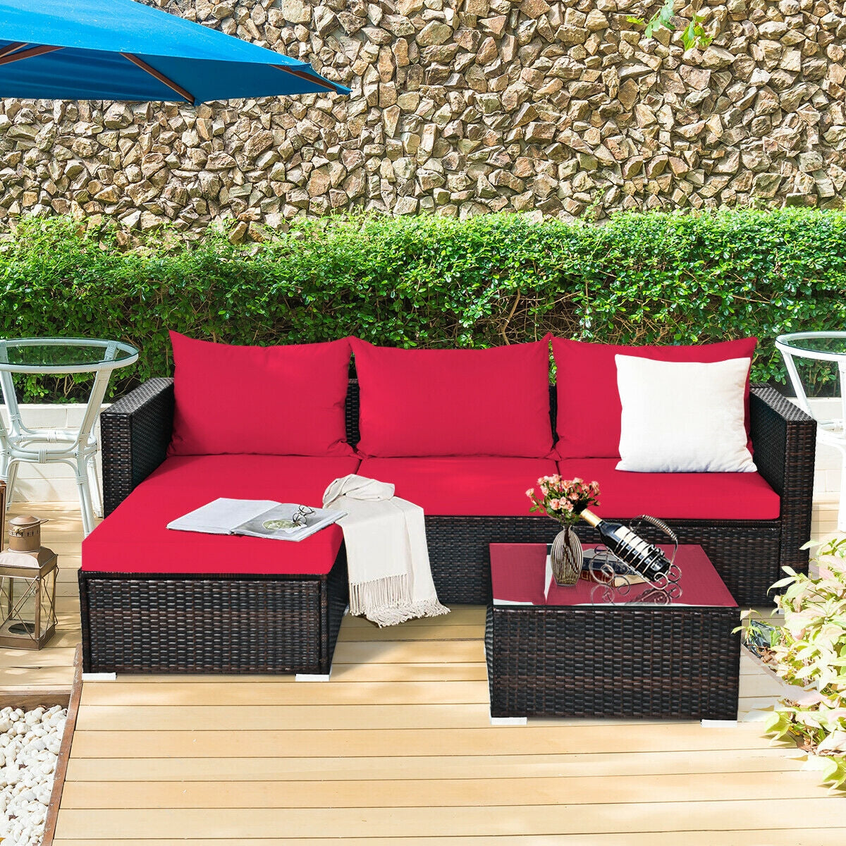 5 Pieces Patio Rattan