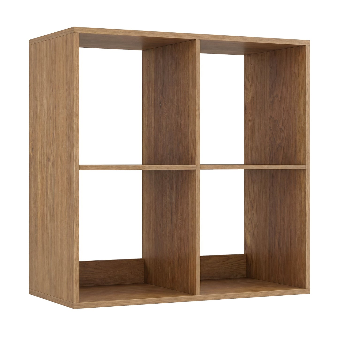 4 Cube Bookshelf with Back Guardrail for Living Room Bedroom