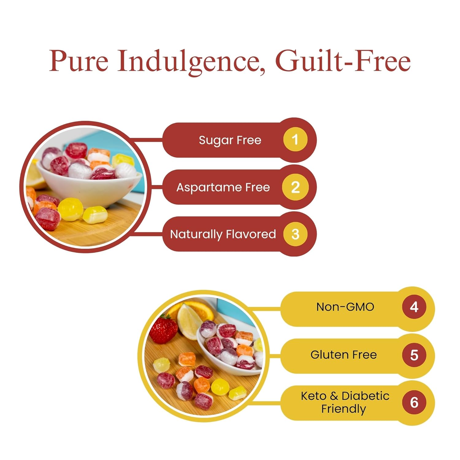 Andy Anand Sugar-Free Trio Hard Candy, 25 pc – Strawberry, Orange & Lemon, European Imported, Keto & Diabetic-Friendly Gourmet Gift Box