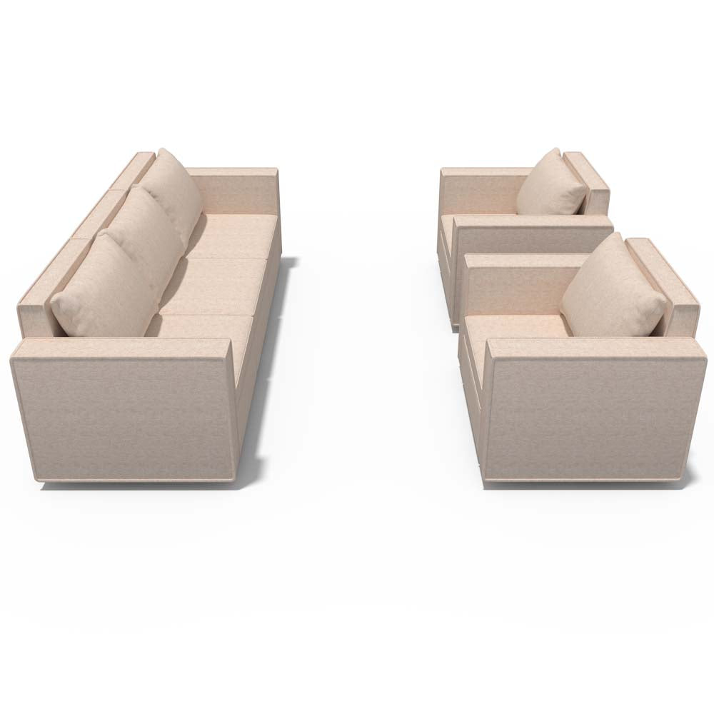 Ainfox 5-Seat Modular Sectional Sofa Sleeper Sofa Flannel Sofa with Storage Seat Beige