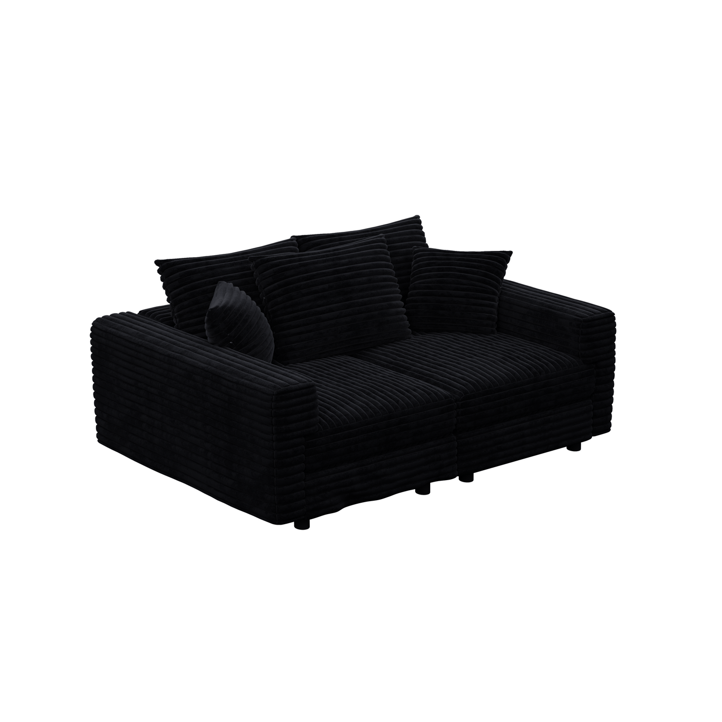 Plush Corduroy 3-Seat Sofa, Modern Comfy Upholstered Couch
