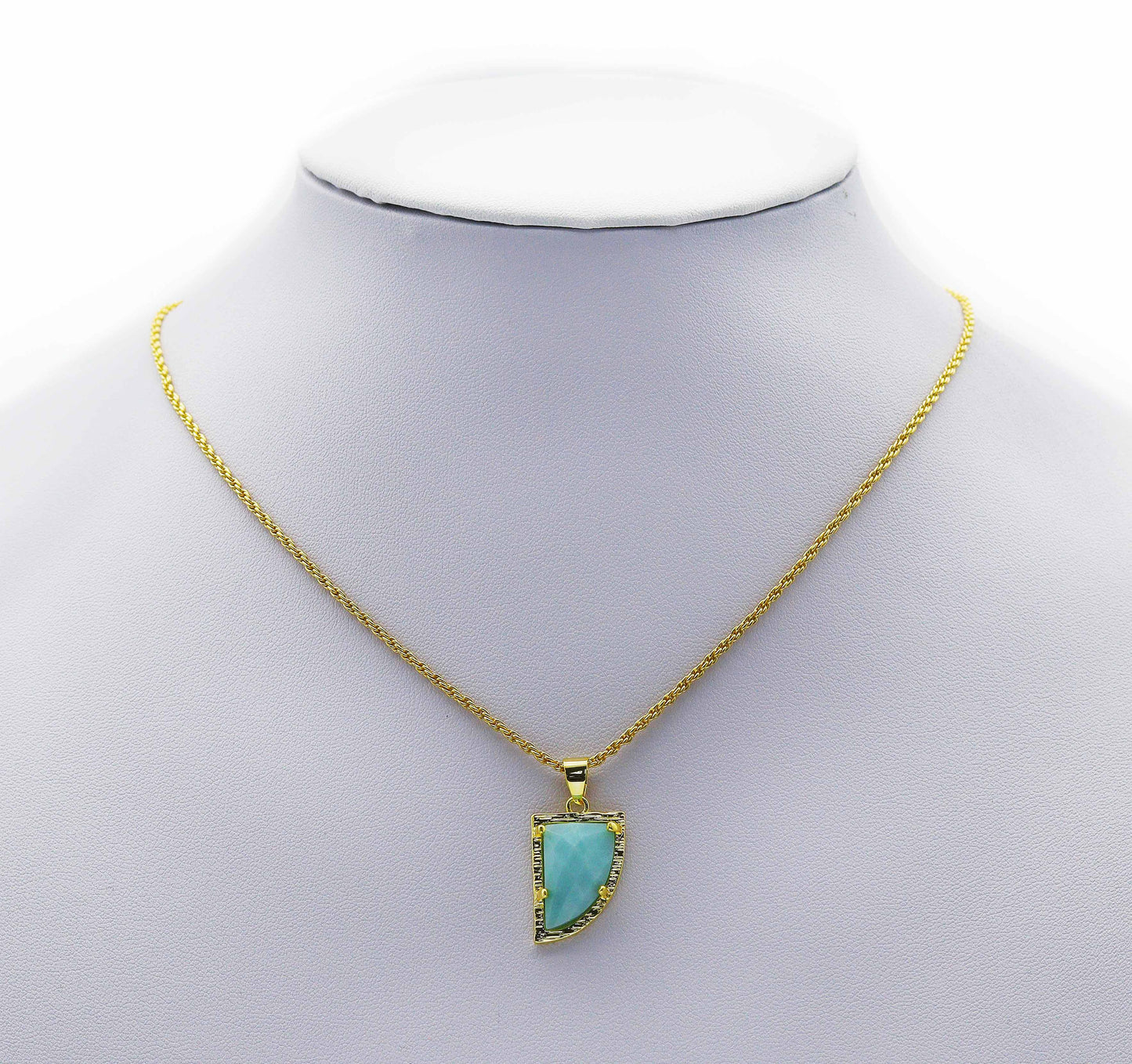 Gold Gemstone Horn Charm, Sku#LY09