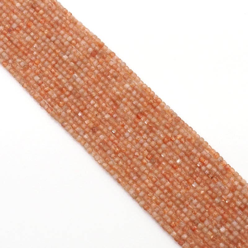 2.5mm Golden Sunstone Faceted Cube Beads, Sku#U1528