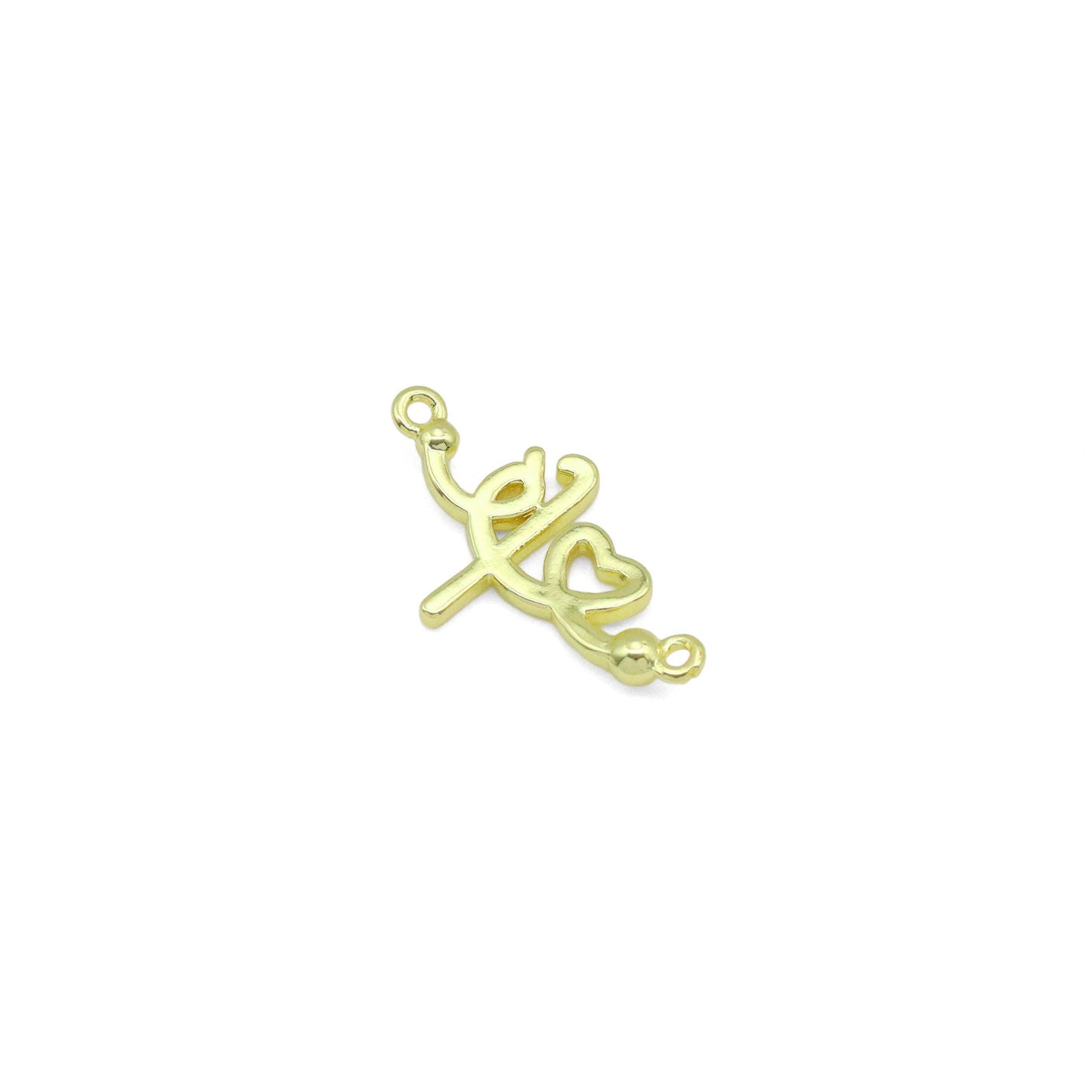 Slippy Gold Heart Fe Love Charm Pendant, Sku#LK1046