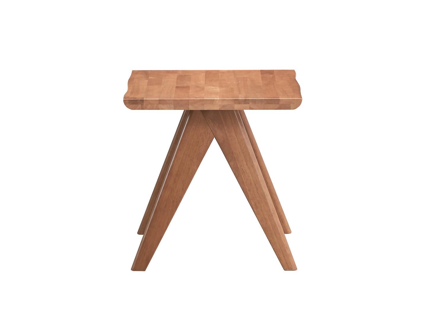 Natural Wood Armchair and Matching Square End Table, 2-Piece Living Room Set