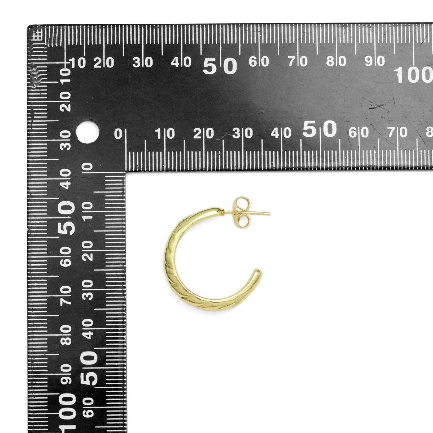 Gold Dome Huggie Earrings, Sku#JL195