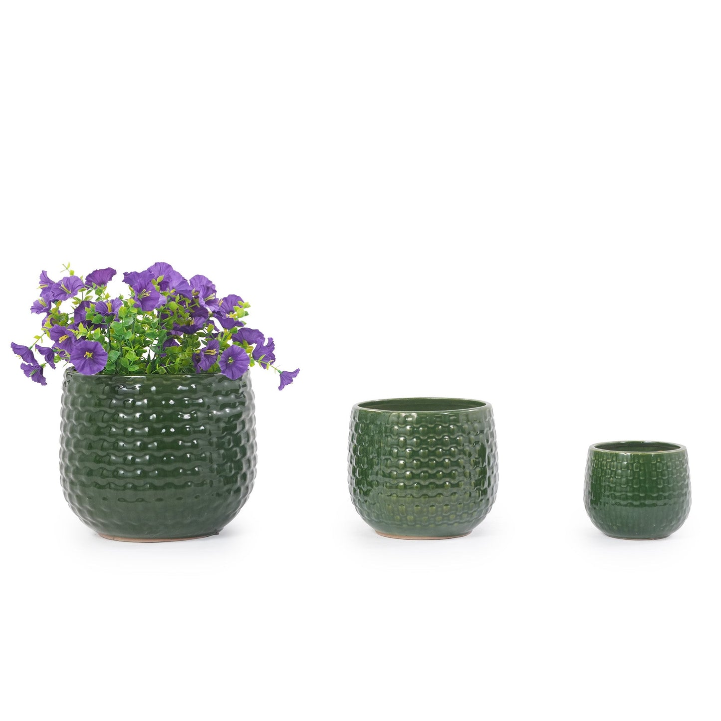Handmade Glazed Ceramic Planter Set of 3