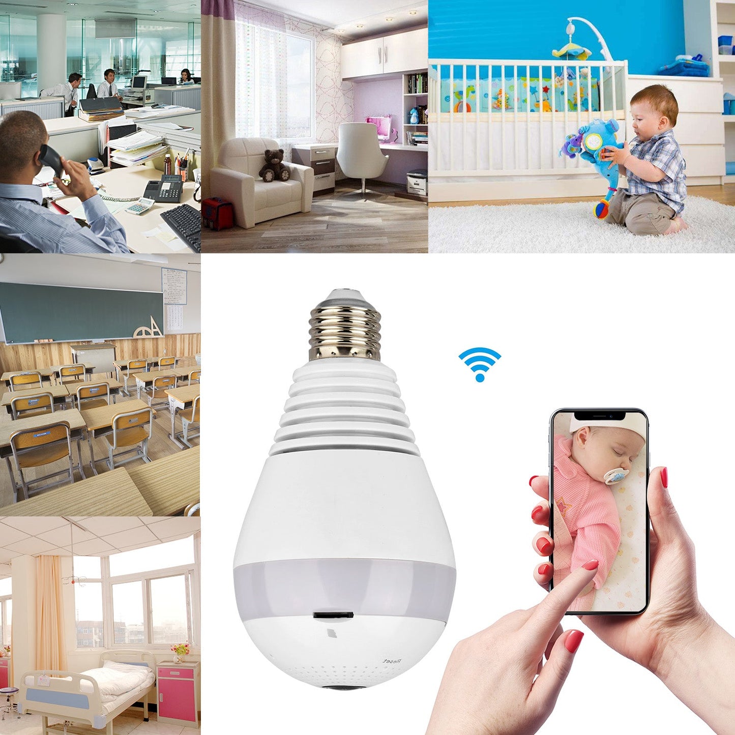 Light Bulb WiFi Camera for Home Security