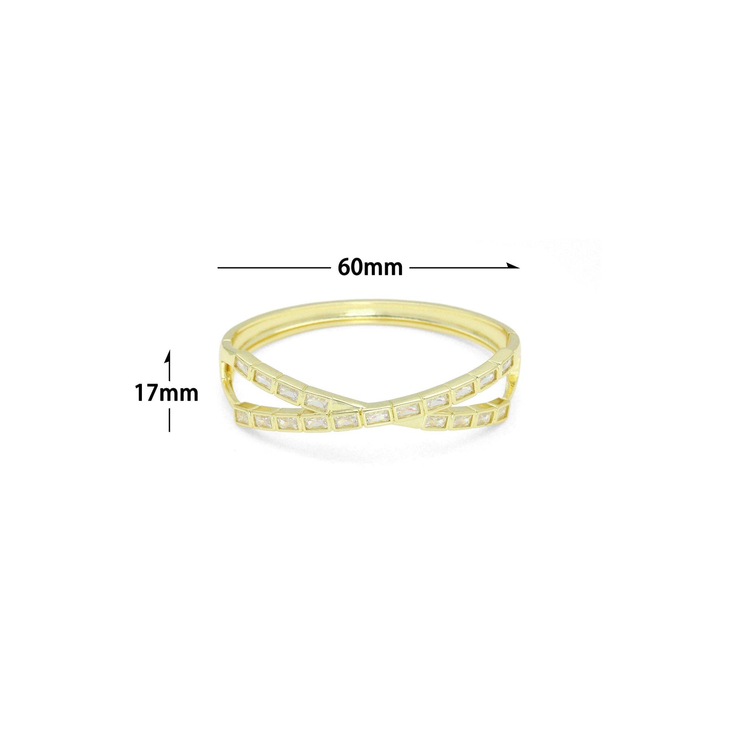 CZ Criss Cross rectangle CZ Bracelet, Sku#LK1145