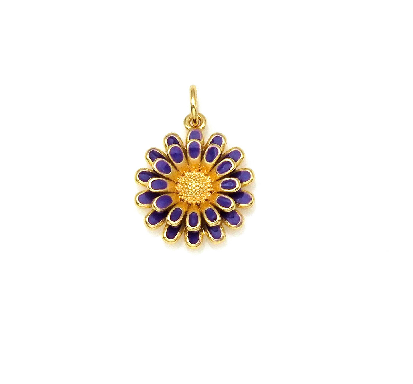 Enamel Colorful Daisy Flower Shape Pendant, Sku#F1410
