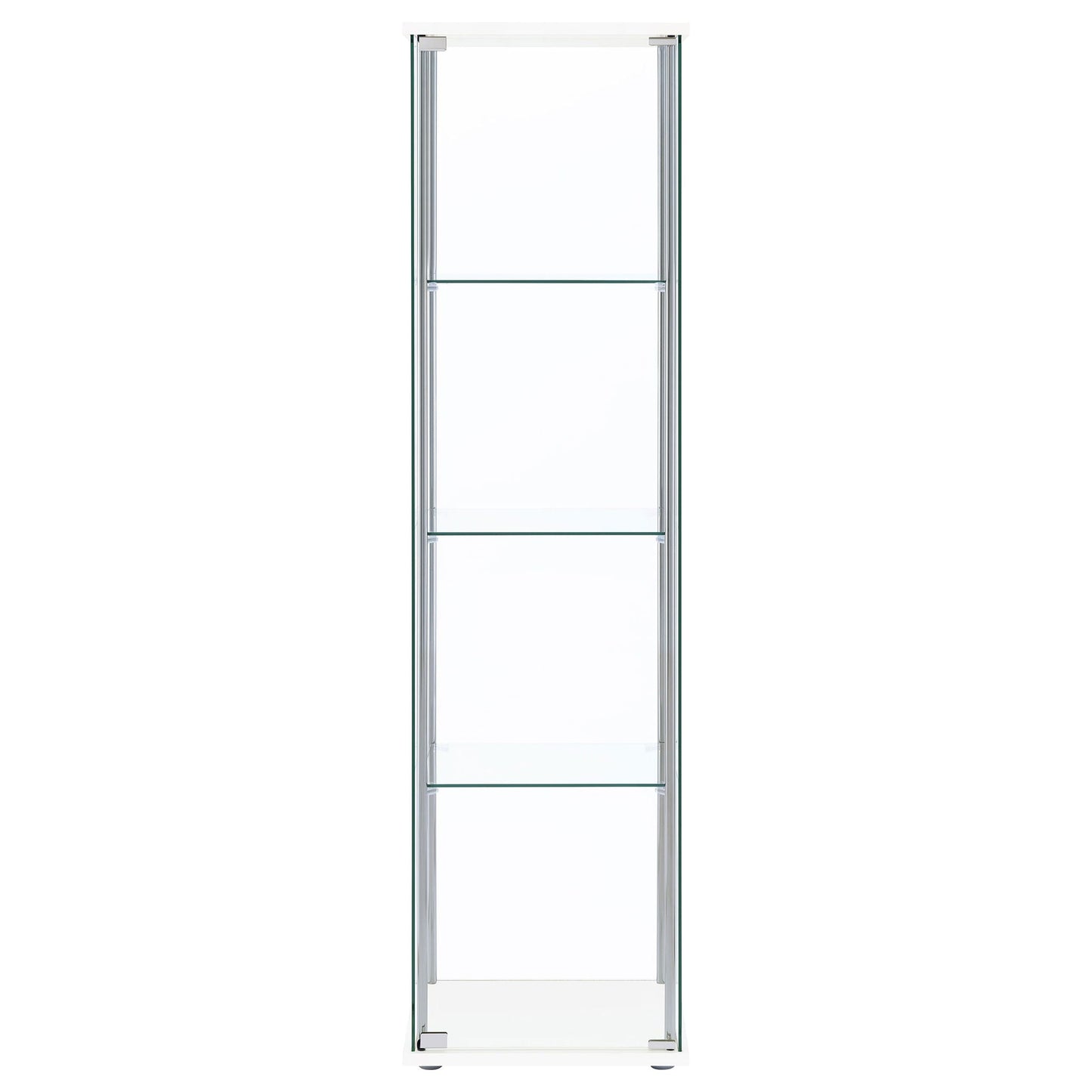 Bellatrix 3-shelf Clear Glass Curio Cabinet White