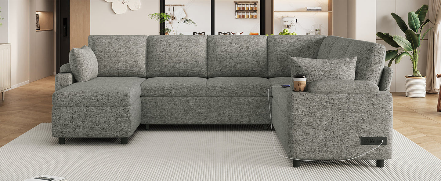 Versatile U-Shaped Sectional Sofa Bed