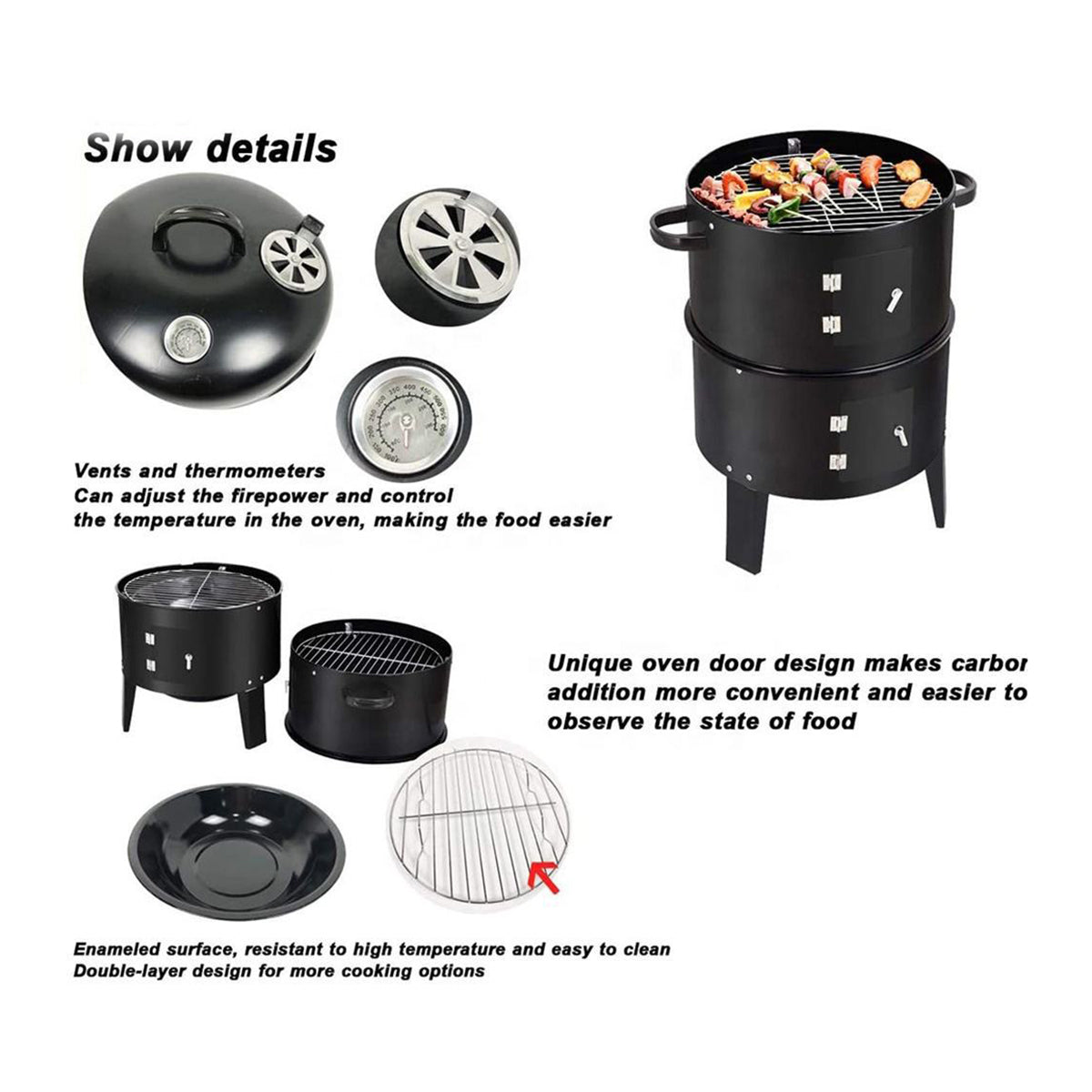 Outdoor Double-Layer Grill