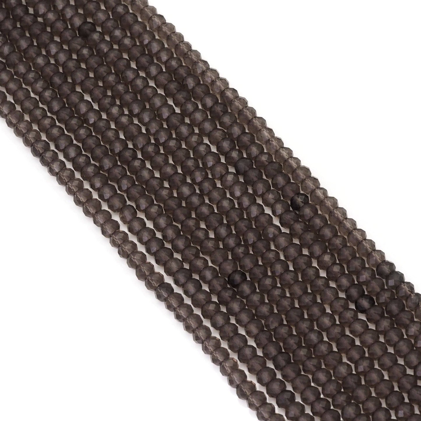 Genuine Smoky Quartz Faceted Rondelle Beads, Sku#U1679
