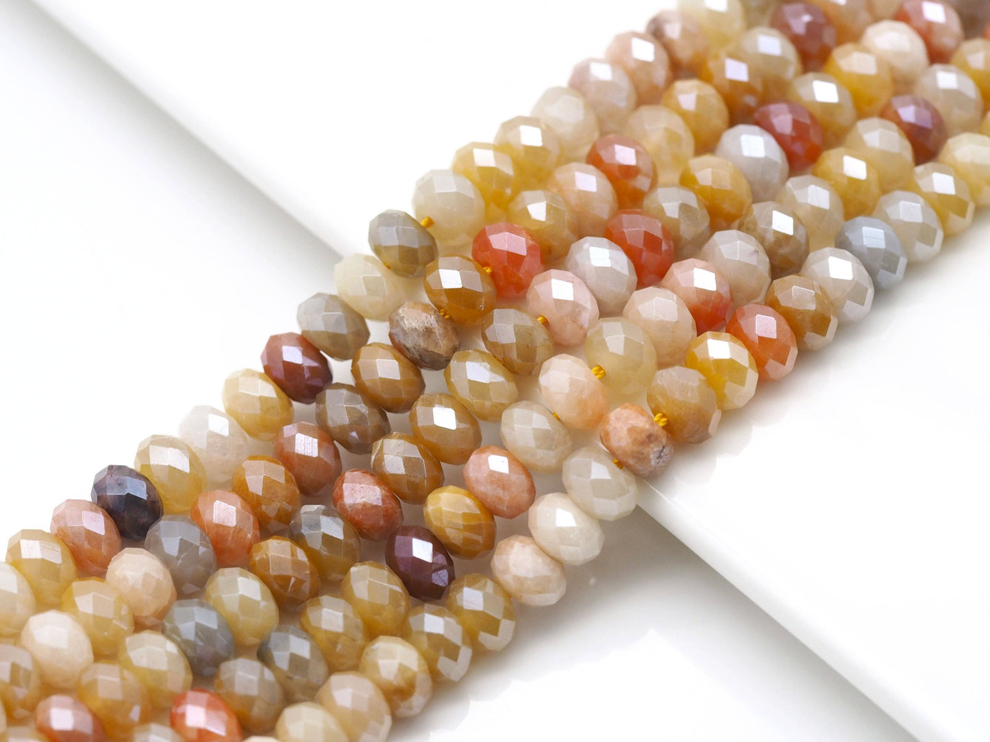 Mystic Genuine Rutilated Jade Rondelle Faceted Beads Sku#UA268