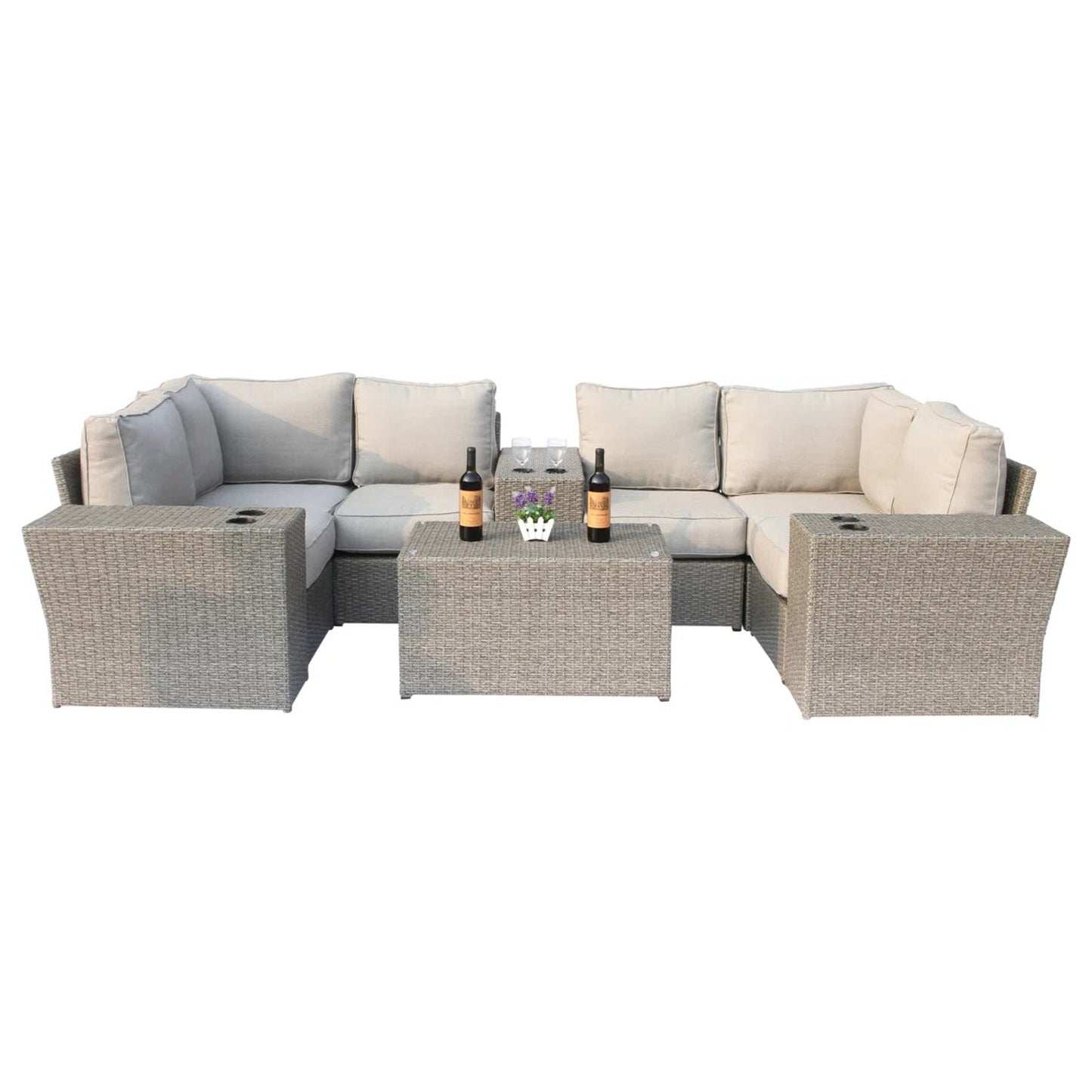 Fully Assembled 4-Seater Outdoor Modular Sectional Set