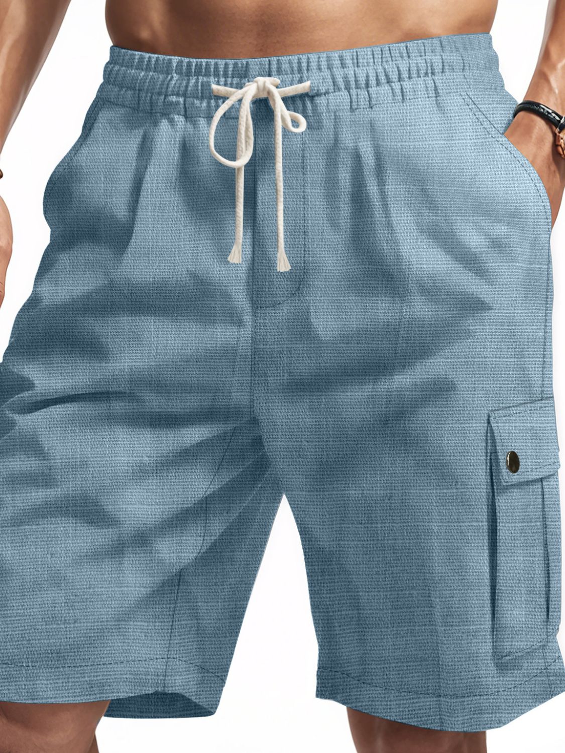 Men's Full Size Drawstring Shorts with Pockets Plus Size