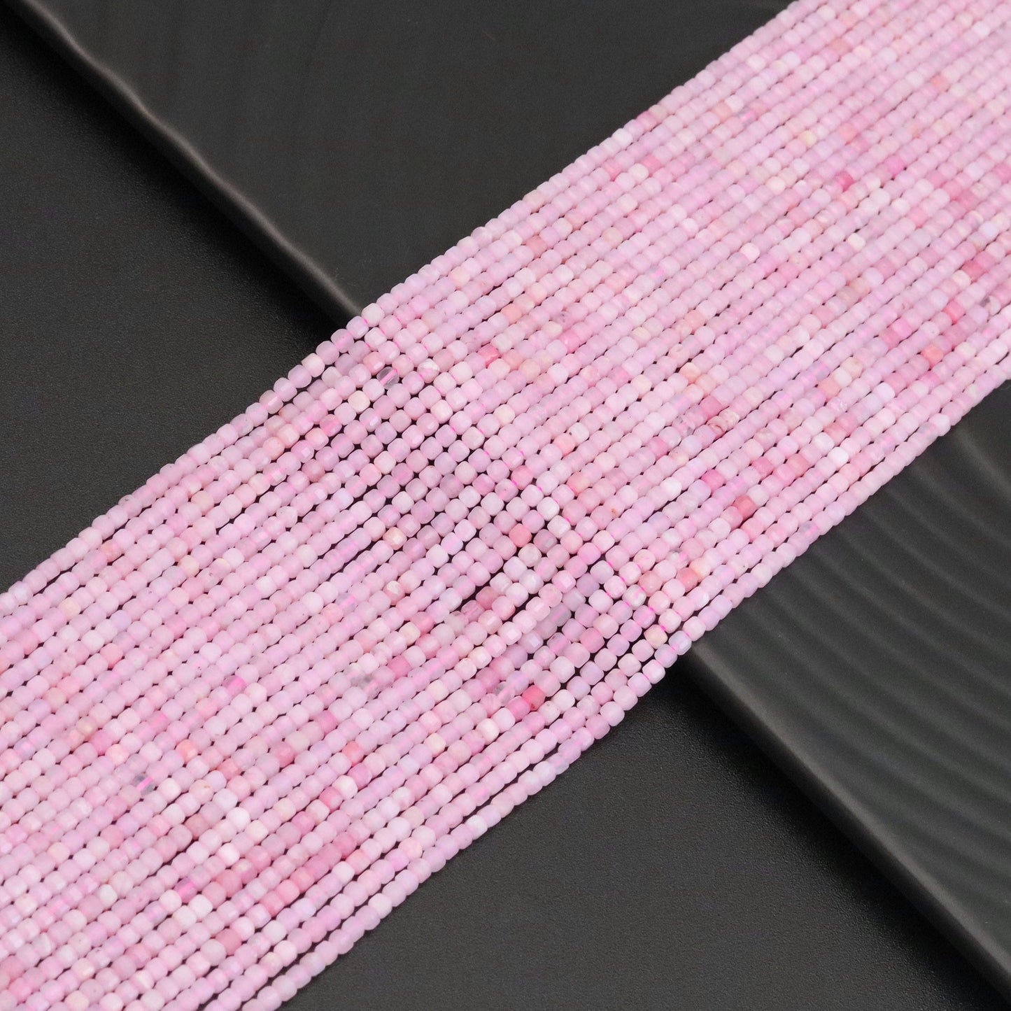 2.5mm Pink Opal Faceted Cube Beads, Sku#U1930