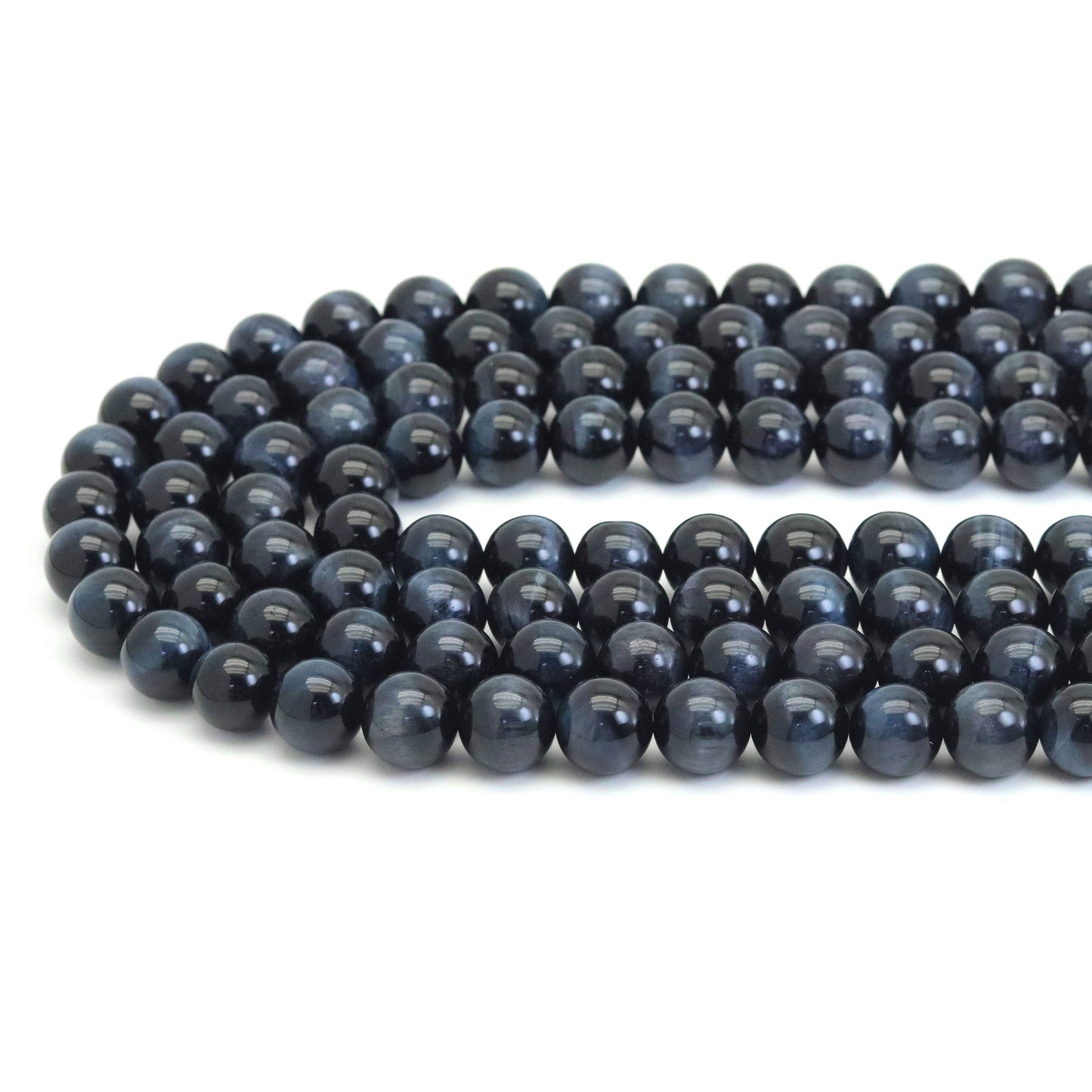 Genuine Blue Tiger Eye Round Smooth Beads, Sku#U1949