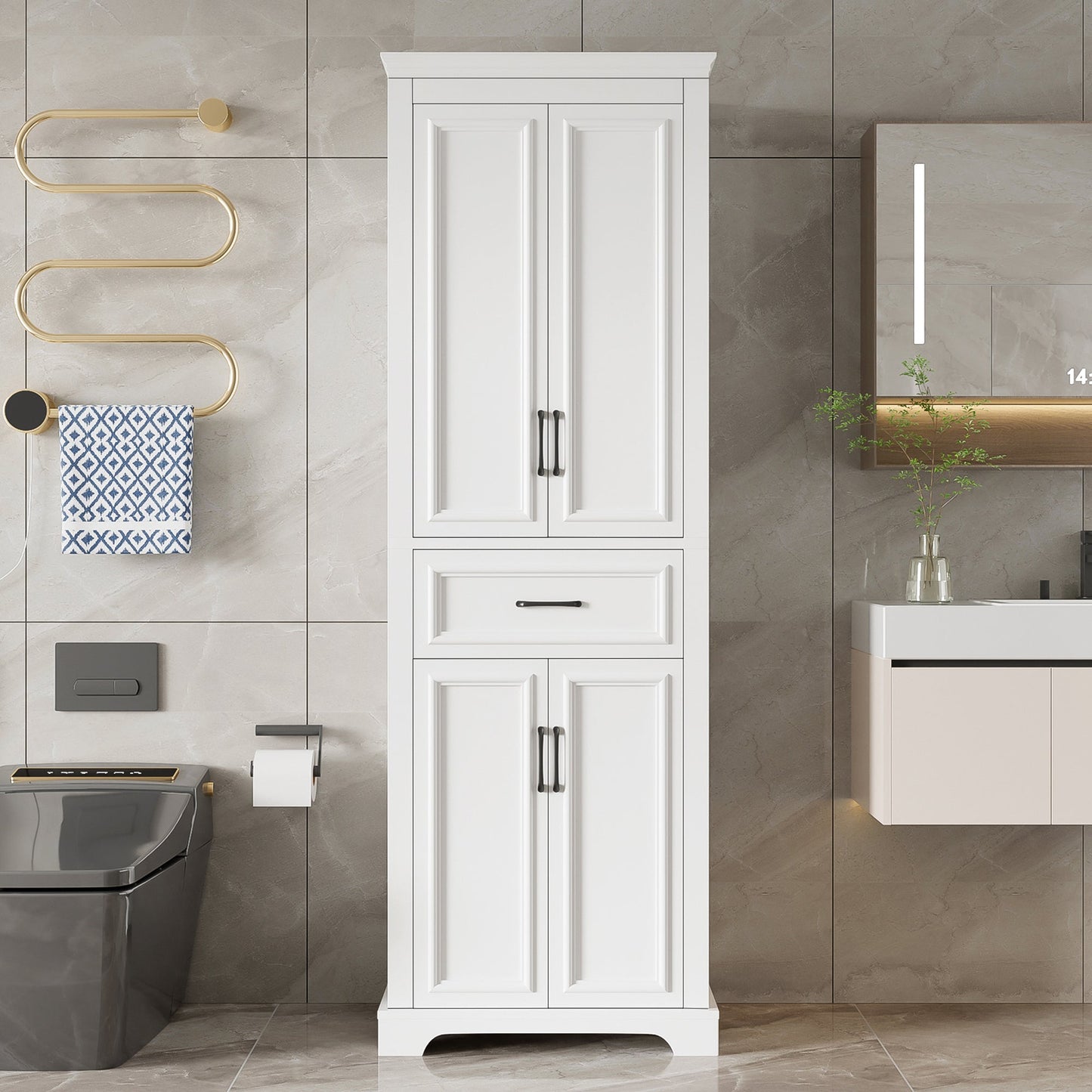 70.8" Freestanding Bathroom Vanity with Modern Elegant Design