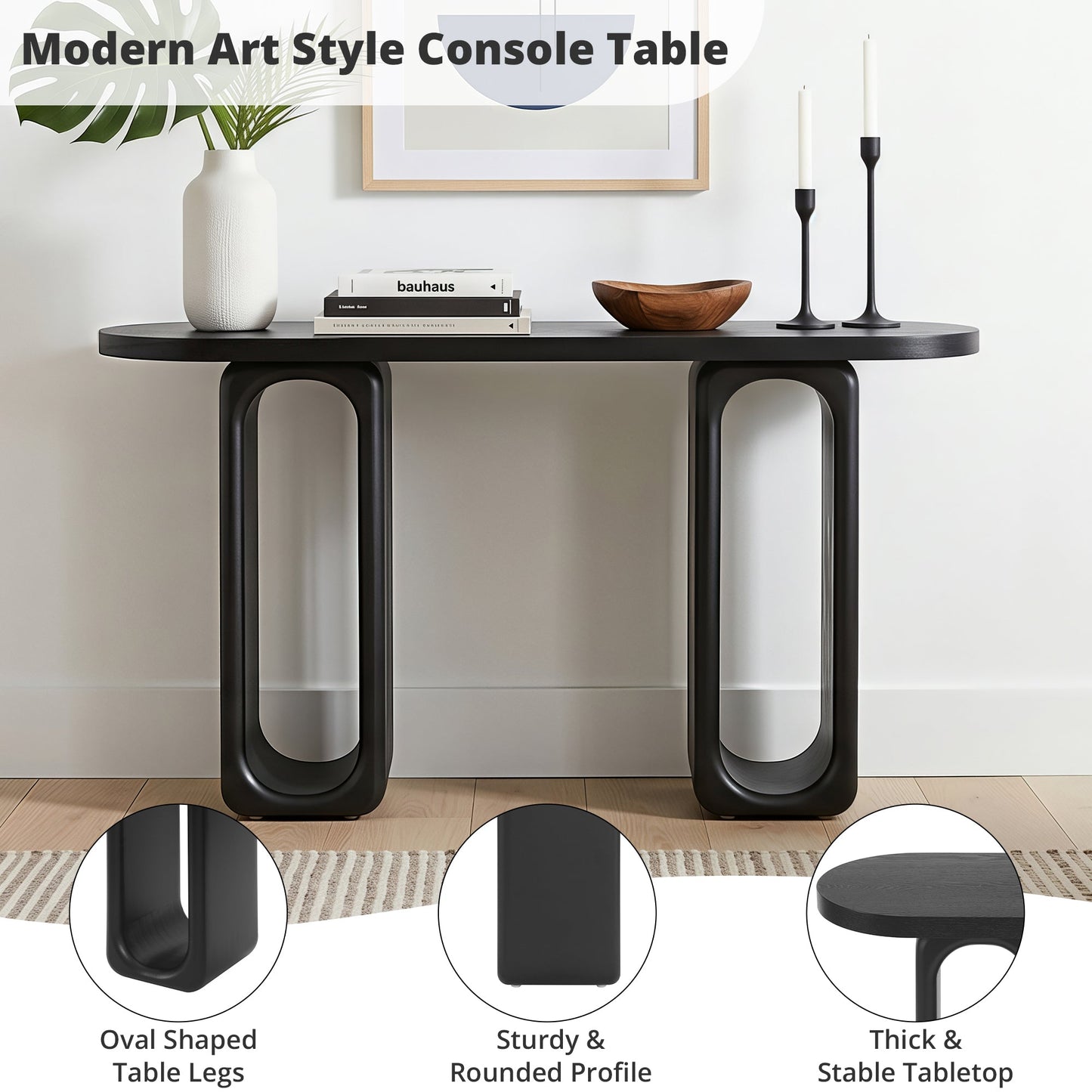 50" Modern Art Sculptural Console Table