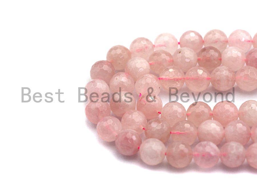 Quality Natural Faceted Rose Quartz, 6mm/8mm/10mm/12mm Round Faceted Rose Quartz, Natural Gemstone Beads, sku#U477
