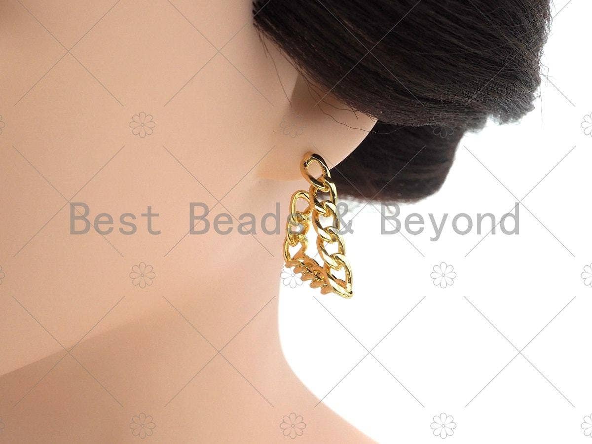 Gold Triangle Geometric Earrings, Sku#J312