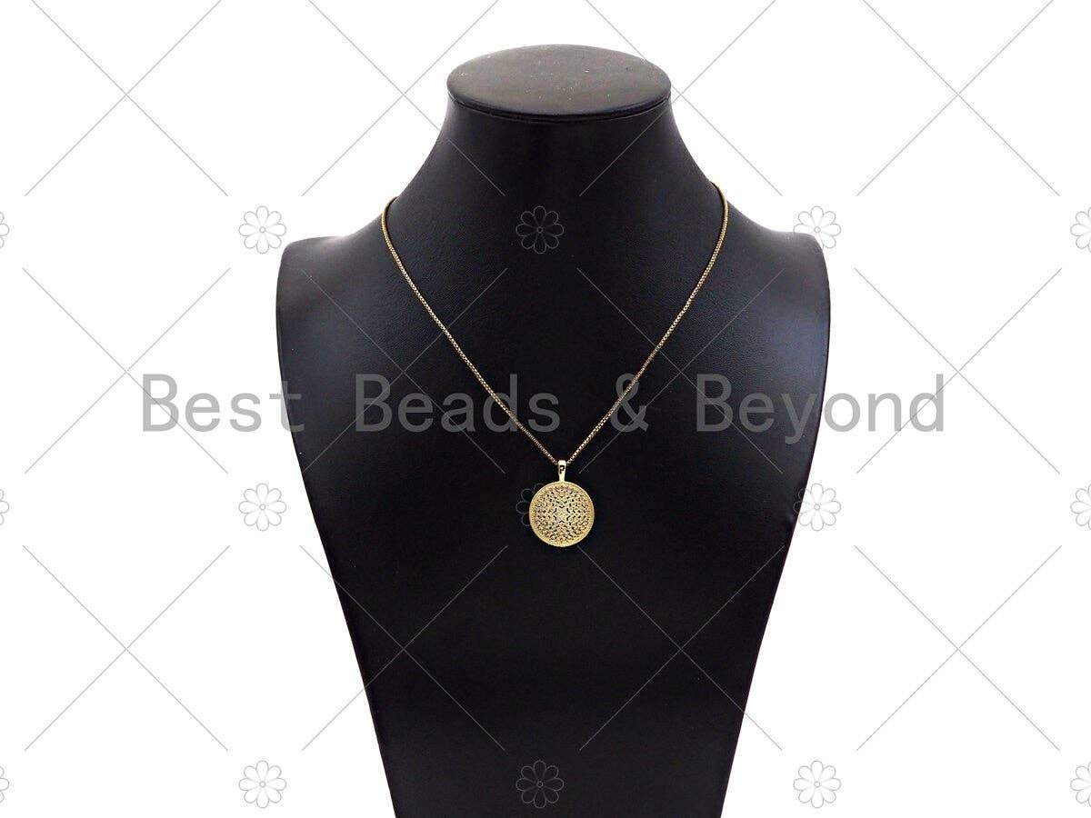 Gold Filled CZ Micro Pave Round Honeycomb Shape Pendant,18K Gold Filled Hive Charm, Necklace Bracelet Charm Pendant,20x27mm,Sku#LK356
