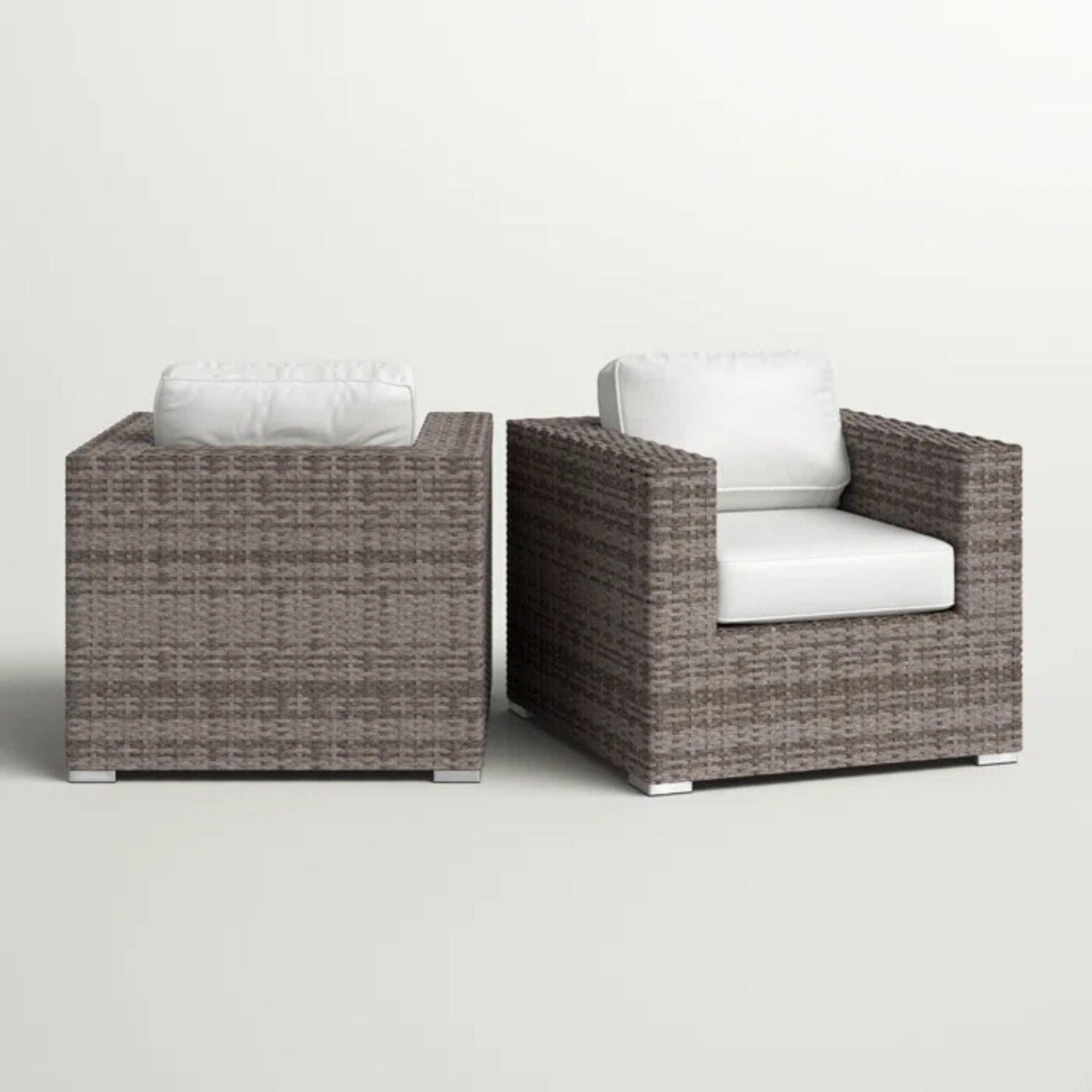 Grade - Club Patio Chair With Sunbrella Cushions (Set of 2) - Gray Mix / White