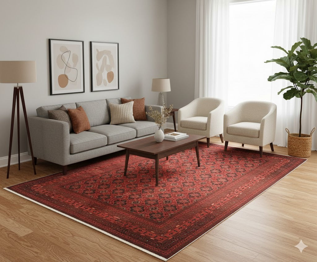 Terkaman Tribal Afghan Oriental Rug, size 3" 10" x 15' 6"  (C)