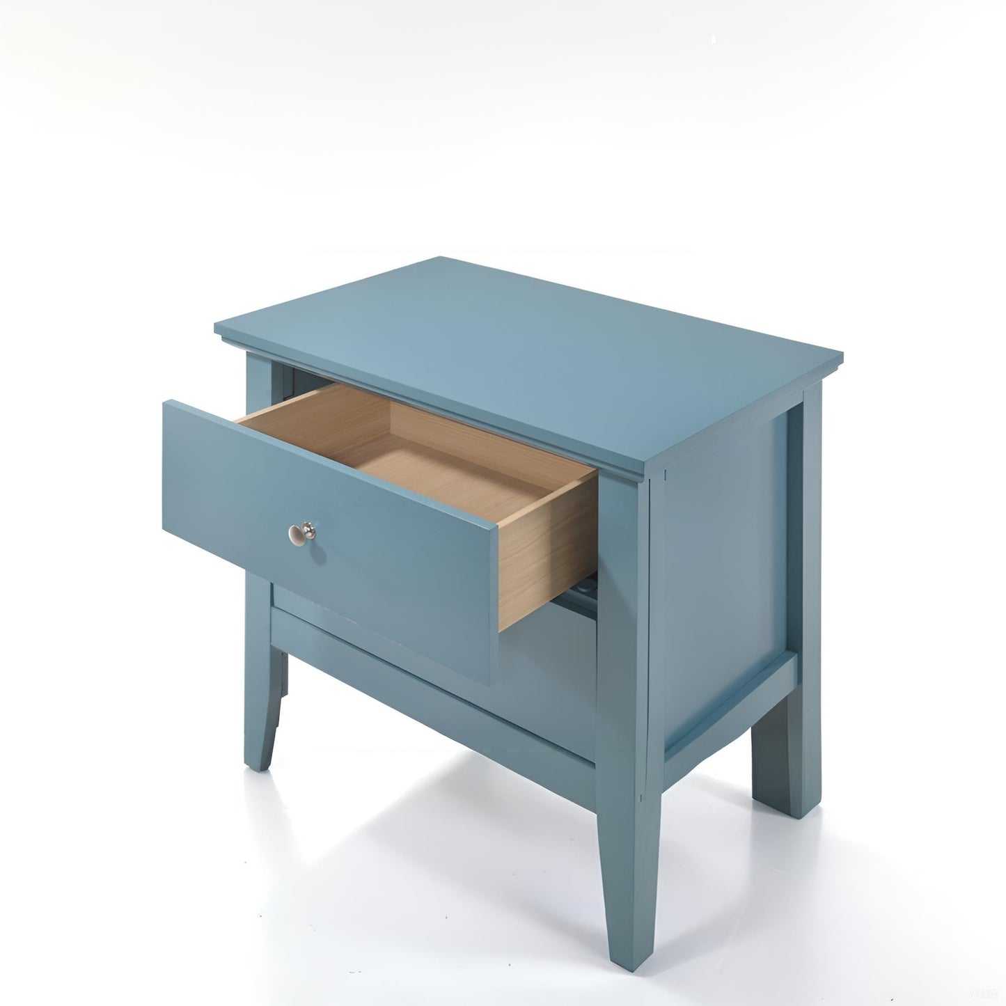 Teal Elegance Nightstand With Drawers