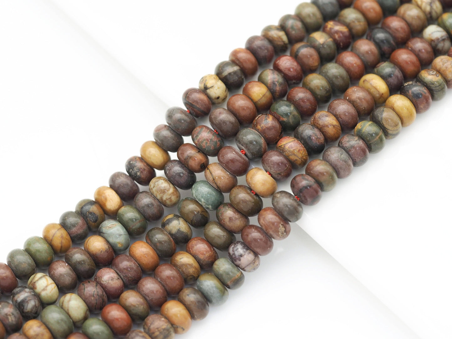 Picasso Jasper Rondelle Smooth Beads, 5x8mm/4x6mm, Sku#U1416